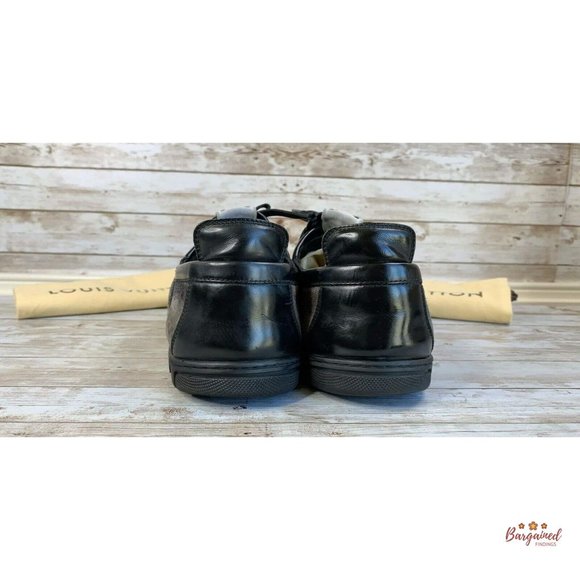 Authentic Louis Vuitton Camouflage Suede & Black Leather Slalom Low Top Sneakers - Picture 5 of 14